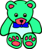 Surf Green Teddy Bear Clipart Image